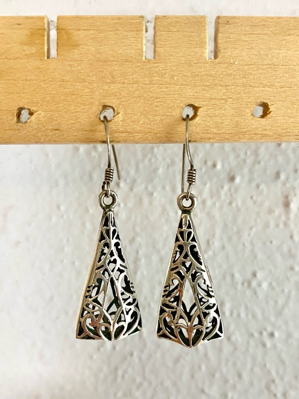 Vintage sterling silver art deco dangle earrings